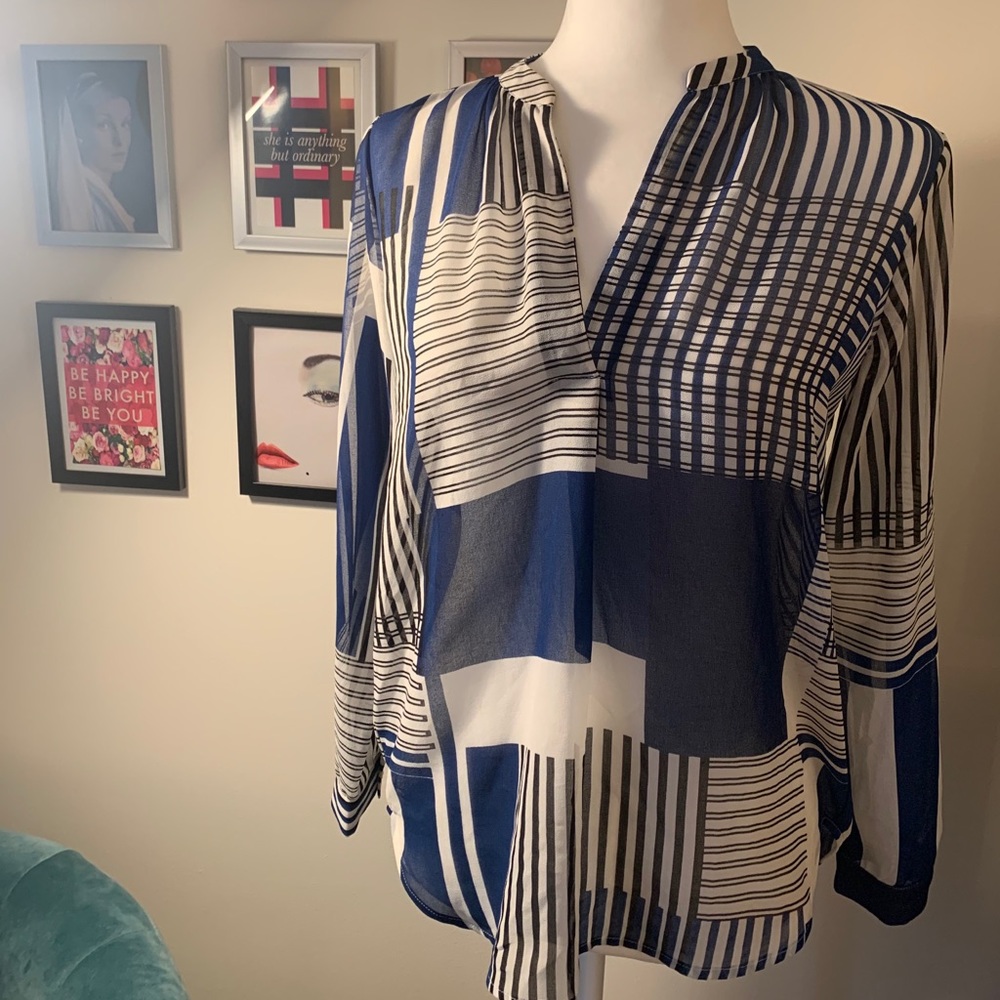 LOFT Sheer Long Sleeved Top